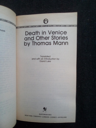 Imagen 2 de 3 de Death In Venice And Other Stories Thomas Mann