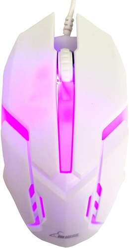 Mouse Gamer Blanco De Cable Y Luces Led 