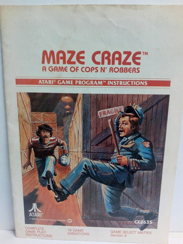 Imagen 1 de 3 de Atari Maze Craze (librito Con Instrucciones)