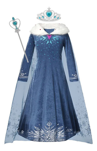 2 Disfraz De Elsa Disney Para Niña Frozen, Vestido De