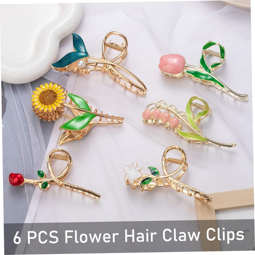 Pinzas Para El Cabello Con Flores, Pinzas Para El Cabello