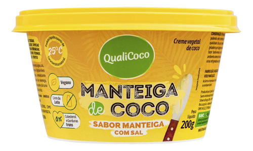 Manteiga de Coco com Sal Qualicoco Pote 200g