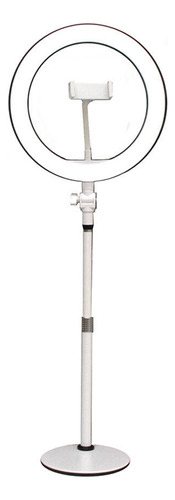 Aro De Luz Led Vgo 26cm Base Extensible Carga Usb De Mesa Estructura Blanco Luz Blanco Frio Neutro Y Cálido
