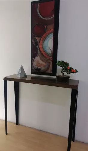 Mesa Recibidor Moderna, Minimalista Madera Solida 1.20 Mts