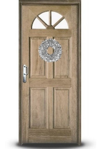Corona Navideña Color Plateado 38 Cm - Ideal Fiestas