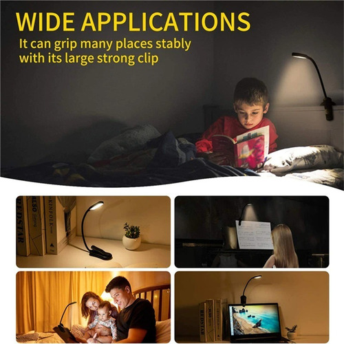 Lampara Led De Escritorio Util Recargable Flexible Con Clip