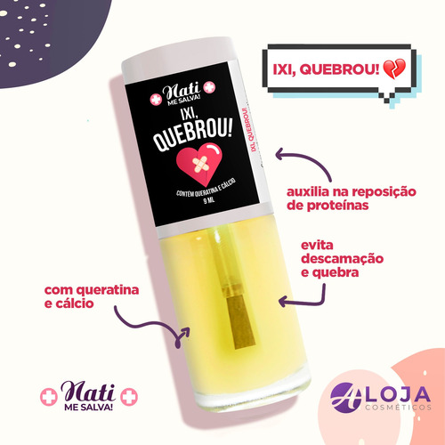 Imagem 2 de 10 de Kit Esmaltes Fortalecedor Nati Me Salva Completo +necessaire
