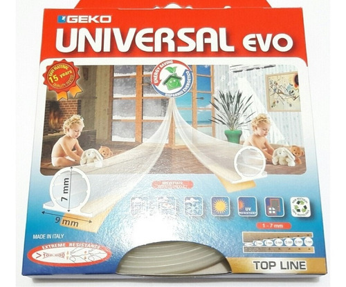 Imagen 5 de 5 de Burlete Puertas Y Ventanas Transparente Geko Universal Evo