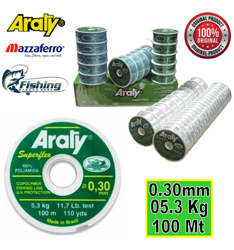 Linea Para Pescar Araty Superflex 100mts 0.30mm 5.3kg 