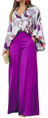 Conjunto De Camisa Con Estampado Suelto Y Pantalones