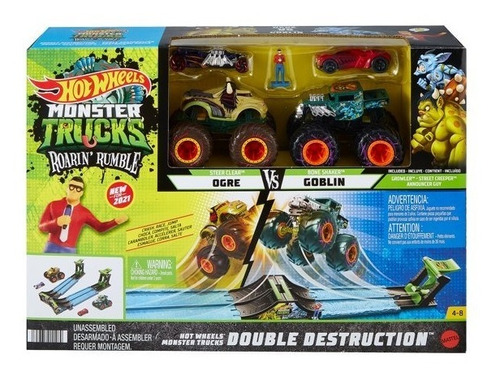  Monster Trucks Doble Destruccion Ogre Vs Goblin Mattel