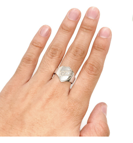 Anillo Escudo Equipo Fútbol Argentina Platense B - Mediano Plata 925