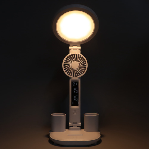 Soporte Para Bolígrafos De Escritorio, 2 Ventiladores Led, 2