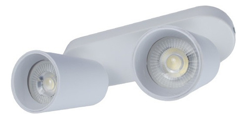 Spot Sobrepor Duplo Abs Mr16 Gu10 Direcionável Br C/ Lâmpada Cor Branco Branco Neutro