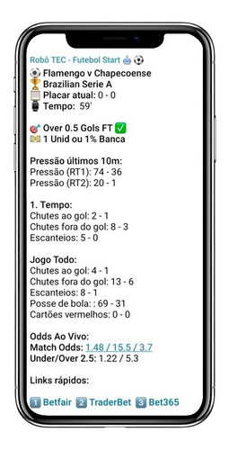 Imagem 1 de 3 de Robo Tec Tips Futebol Trader Esportivo Mensal