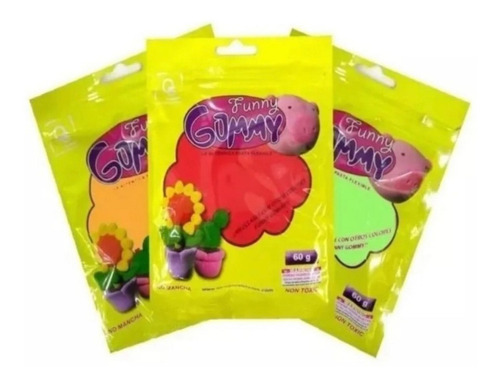 Pack 36 Masas Funny Gummy Slime Goma Eva Flexible No Toxico