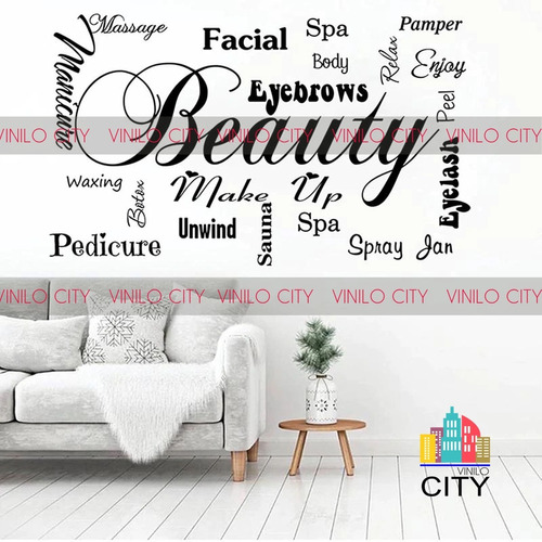 Vinil Decorativo Servicios Belleza Spa Disponible En Español