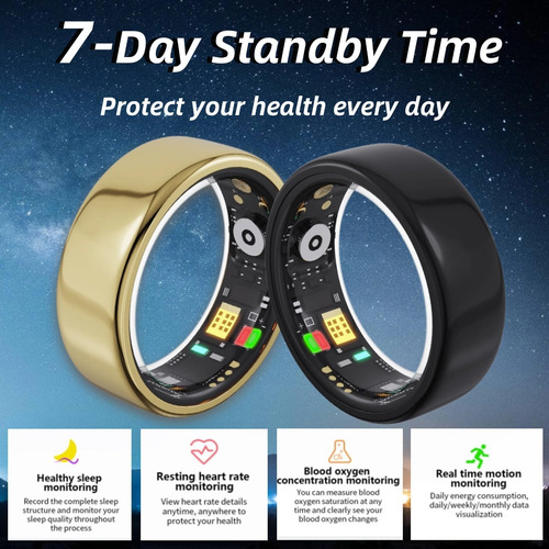 Rastreador De Saúde Smart Ring, Monitor De Saúde Sleep Heart
