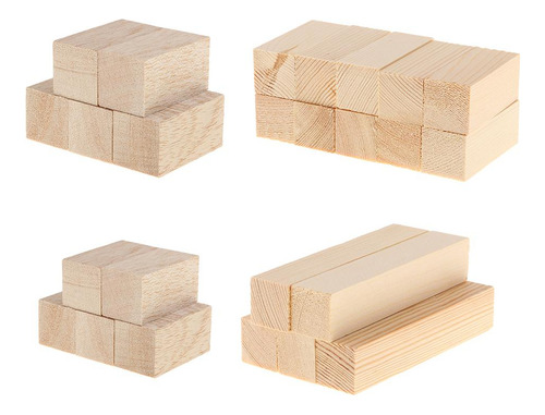 25 Piezas De Bloques De De Balsa, Varillas De Pino, Palos, /