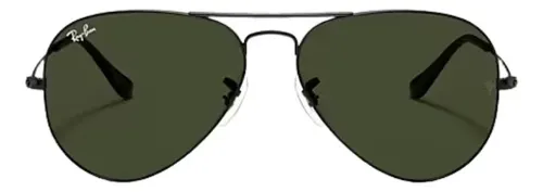 Óculos De Sol Aviador Unissex Uv400 Retrô Metal Preto P - 58mm