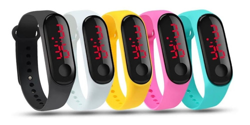 Kit 5 Relógio Bracelete Esportivo Digital Unissex Led Barato
