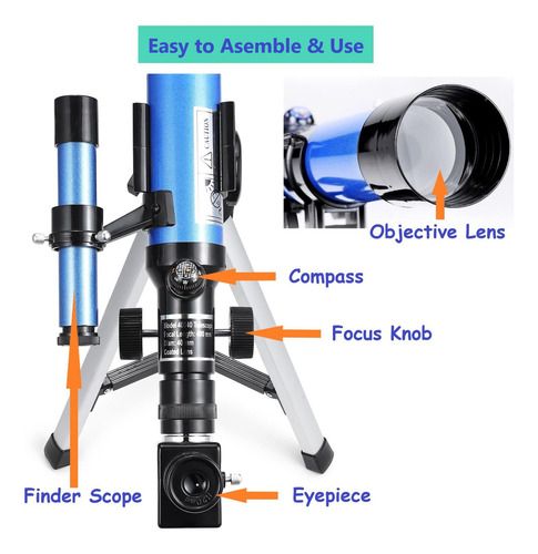 Telescopio Maxusee De 400 X 40 Mm Con Visor De Alcance