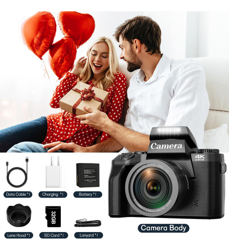 Câmera Digital Nikicam 4k 64mp Wifi Vlogging Com 4 Touch Sc