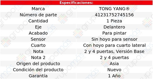 Defensa Delantera S/hoyo P/sensor 320i 12