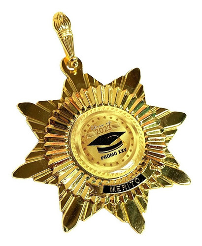 Medalla 8 Puntas Honor Al Mérito Troquelada 70x75mm.