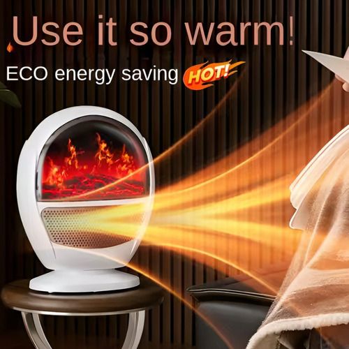 Calentador Eléctrico Portátil Tipo Chimenea De 1.500 W Blanco