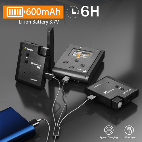 Micrófono De Solapa Inalámbrico Uhf, Boomx-u2 Qua Micrófono