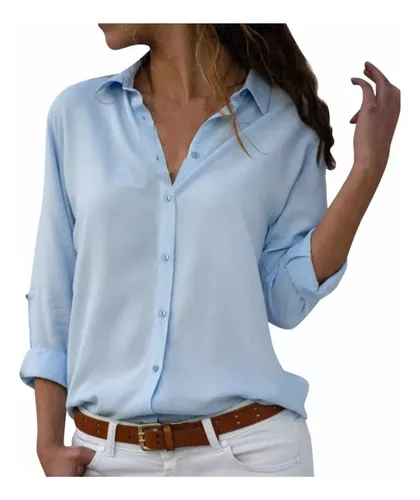Blusas Azul Electrico Elegantes MercadoLibre