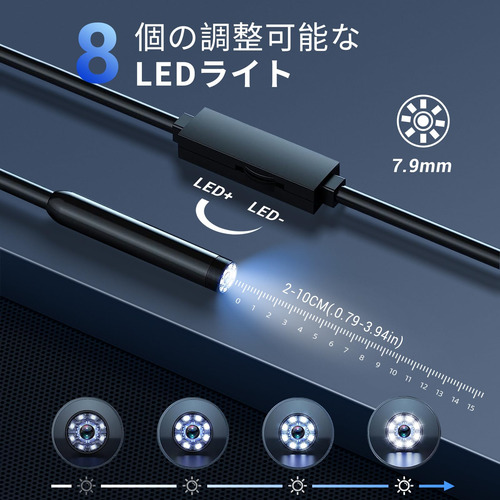 Câmera Endoscópica Iiazimps 1920p Para iPhone Android Com Lu