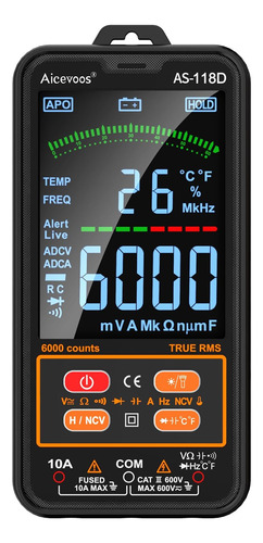 Aicevoos As-118d Multimetro Digital Inteligente Voltimetro D