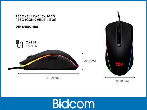 Mouse gamer de juego HyperX MOUSE Pulsefire Surge HX-MC002B negro