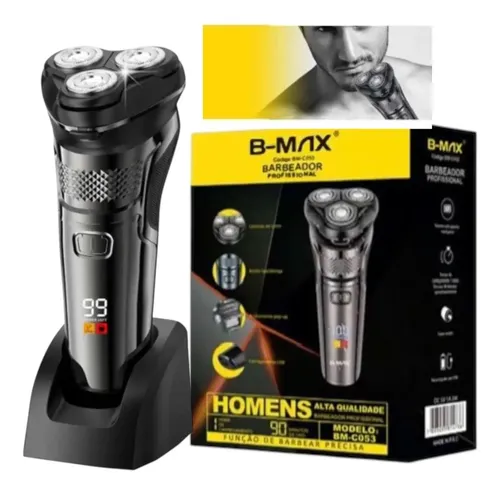 Barbeador Elétrico B Max 3 Lâminas Bm C053 À Prova D'água Cor Cin...