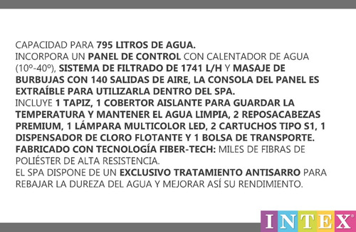 Jacuzzi Spa Inflable Intex Terapia De Burbujas 196x71cm. New