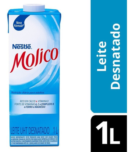 Leite Desnatado Molico Caixa Com 12 Unid. 1l