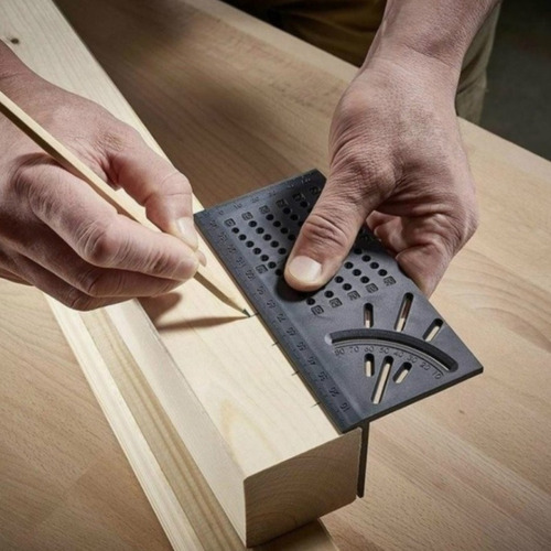 Imagen 4 de 7 de Regla Carpinteria Madera 3d Inglete Medidor De Ángulo