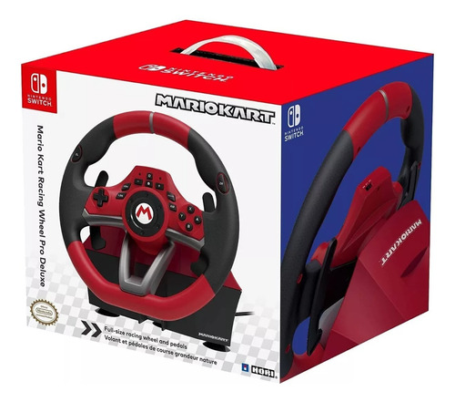 Volante Y Pedales Mario Kart Rojo Negro Nintendo Switch