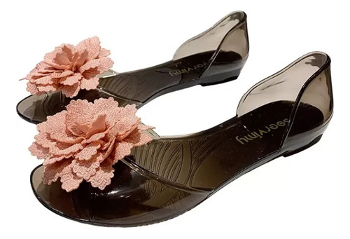 Sandalias De Gelatina De Boca De Pez Flor