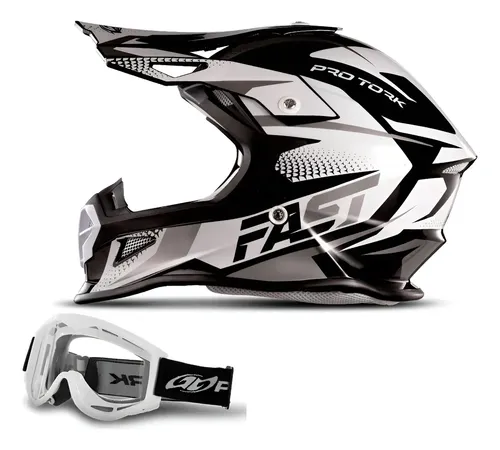 Capacete Trilha Motocross Off Road Fast Tech + Oculos 788 Nf
