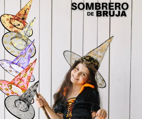 POPCIEL Paquete de 8 sombreros de bruja de Halloween para mujeres y niños, disfraz de Halloween y sombrero de cosplay, regalos de fiesta