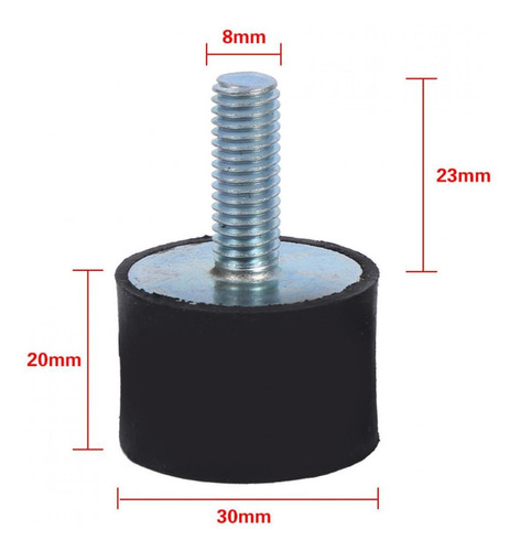 4 Unidades De Soportes Aisladores Antivibraciones De Goma M8