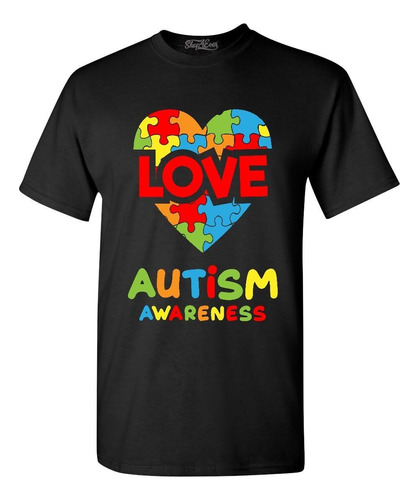 Polera Love Puzzle Heart Para Concientizar Sobre El Autism