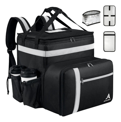 Mochila Repartidor Termica Mochila Delivery De Comida Y Pizza, Expandible Y Impermeable Para Uber Eats Rappi Didi Food Calidad Premium Y Con Mucho Espacio 5001blk Color Negro