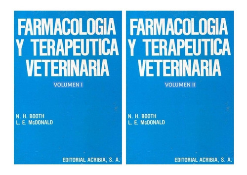 Booth: Farmacología Y Terapéutica Veterinaria, 2 Volúmenes