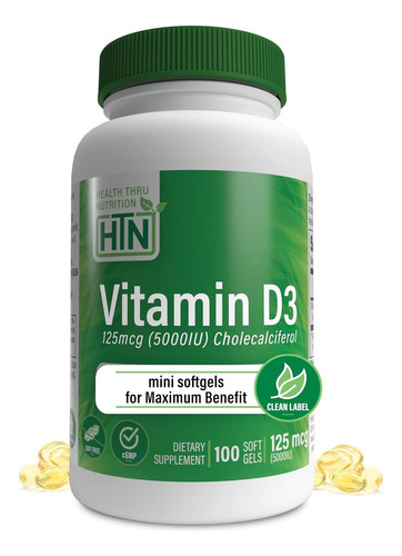 Vitamina D3 5.000 Ui Usa 100 Caps Softgel