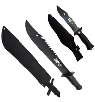 Comprar Facão + Faca Rambo Militar Tático Trilha Caça Pesca Camping 