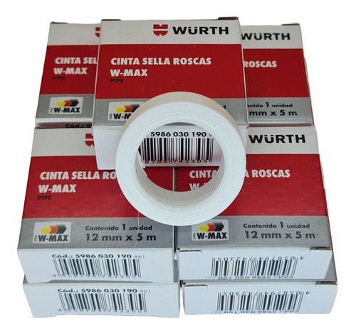 Set 10un Cinta Teflon Ptfe Sellador De Roscas 12mm X 5 Mts